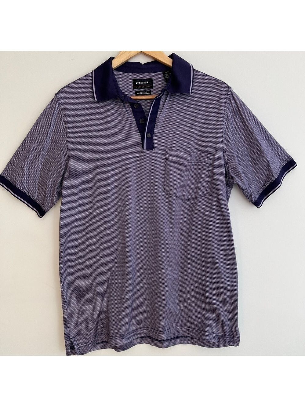 COTTON REEL Short Sleeve Polo Shirt Double Mercerized 100% Cotton Casual Office